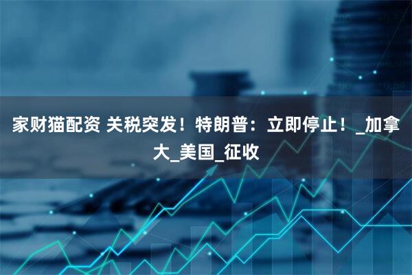 家财猫配资 关税突发！特朗普：立即停止！_加拿大_美国_征收